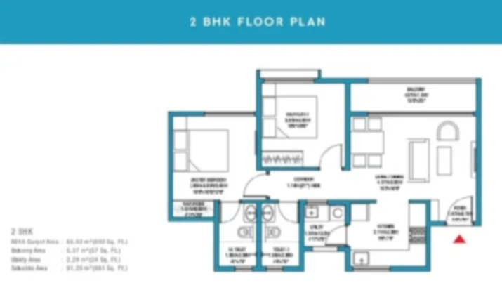 Godrej Kukatpally Apartment 2 BHK floor plan by Godrej Properties located at Kukatpally, Hyderabad Telangana
